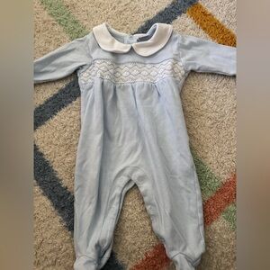 Classic Blue Baby One-Piece with Peter Pan Collar